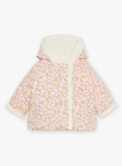 Sergent Major Manteau, Parka & Veste-Manteau &agrave; capuche r&eacute;versible &eacute;cru et rose