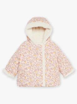 Sergent Major Manteau, Parka & Veste-Manteau &agrave; capuche r&eacute;versible &eacute;cru et rose