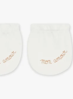 Sergent Major Bonnet, Moufle, Chausson & Chaussette-Moufles de naissance &eacute;crues en coton biologique