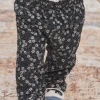 Sergent Major Pantalon & Jean-Pantalon bleu ardoise &agrave; imprim&eacute; fleuri en velours c&ocirc;tel&eacute;