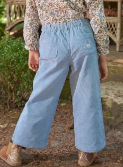 Sergent Major Pantalon, Jean & Legging-Pantalon bleu en velours c&ocirc;tel&eacute;s