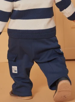 Sergent Major Pantalon & Jean-Pantalon confort bleu marine &agrave; poches effet cargo