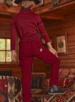 Sergent Major Pantalon & Jean-Pantalon droit pourpre en velours