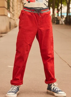 Sergent Major Pantalon & Jean-Pantalon droit rouge à taille élastiquée