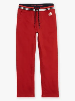 Sergent Major Pantalon & Jean-Pantalon droit rouge &agrave; taille &eacute;lastiqu&eacute;e