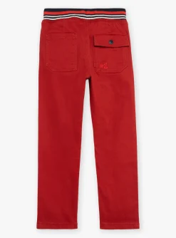 Sergent Major Pantalon & Jean-Pantalon droit rouge &agrave; taille &eacute;lastiqu&eacute;e