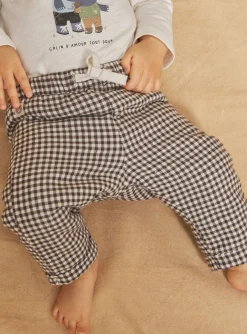 Sergent Major Pantalon & Jean-Pantalon noisette &agrave; imprim&eacute; &agrave; carreaux