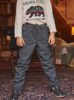 Sergent Major Pantalon & Jean-Pantalon vert bouteille à imprimé à carreaux