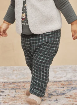 Sergent Major Pantalon & Jean-Pantalon vert bouteille en twill &agrave; imprim&eacute; &agrave; carreaux