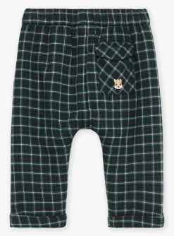 Sergent Major Pantalon & Jean-Pantalon vert bouteille en twill &agrave; imprim&eacute; &agrave; carreaux