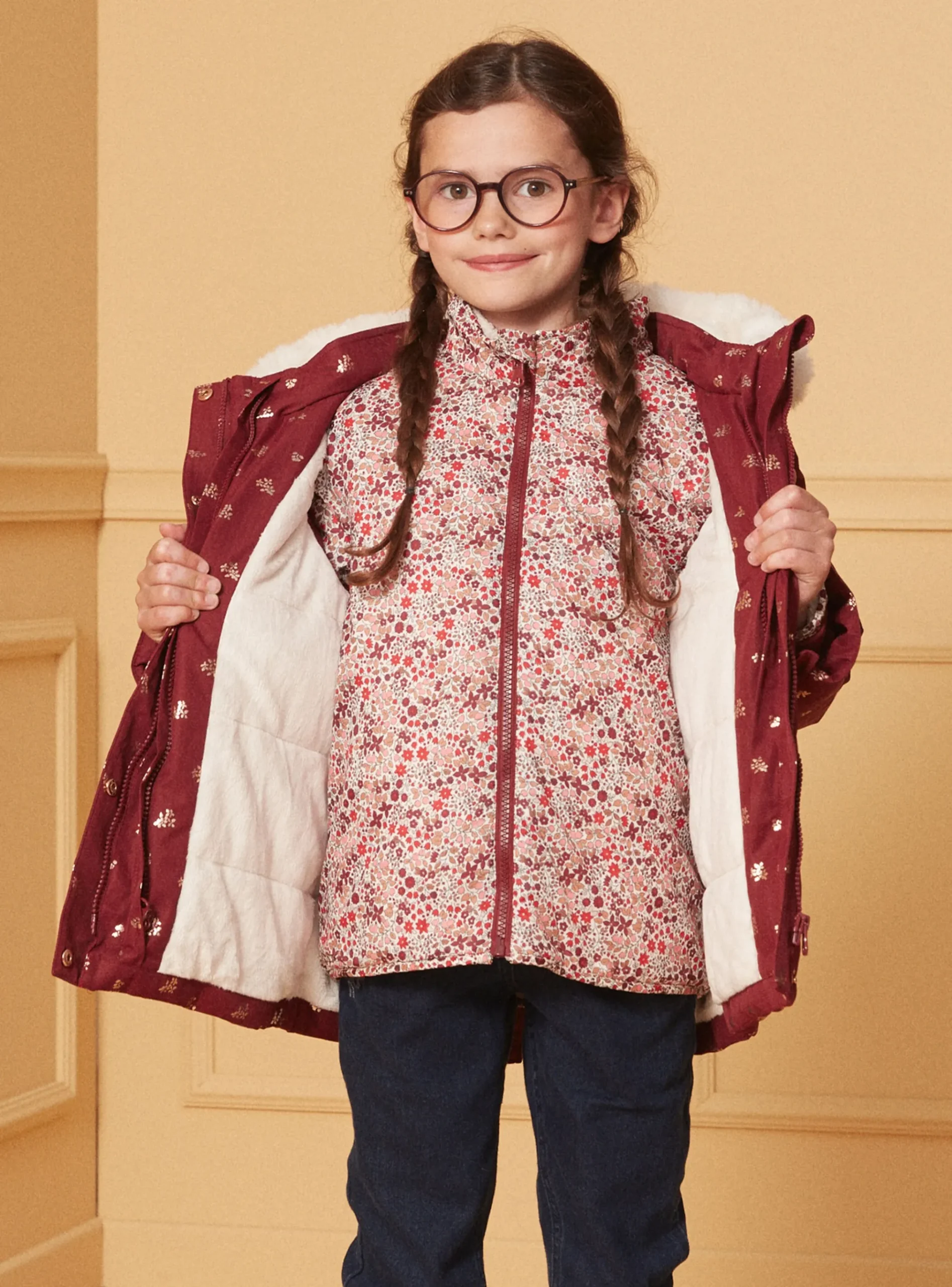 Sergent Major Manteau, Parka & Veste-Parka 3 en 1 à motifs fleurs