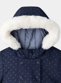 Sergent Major Manteau, Parka & Veste-Parka 3 en 1 marine &agrave; pois argent&eacute;s
