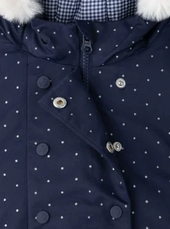 Sergent Major Manteau, Parka & Veste-Parka 3 en 1 marine &agrave; pois argent&eacute;s
