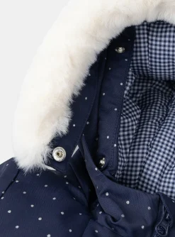 Sergent Major Manteau, Parka & Veste-Parka 3 en 1 marine &agrave; pois argent&eacute;s