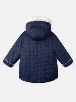 Sergent Major Manteau, Parka & Veste-Parka 3 en 1 marine &agrave; pois argent&eacute;s