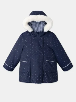 Sergent Major Manteau, Parka & Veste-Parka 3 en 1 marine &agrave; pois argent&eacute;s