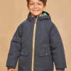 Sergent Major Manteau, Parka & Veste-Parka &agrave; capuche 3 en 1 imperm&eacute;able bleu fonc&eacute;