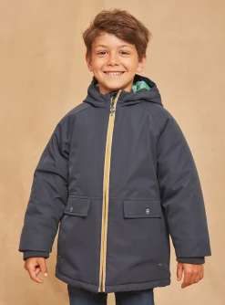 Sergent Major Manteau, Parka & Veste-Parka à capuche 3 en 1 imperméable bleu foncé