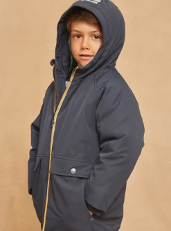 Sergent Major Manteau, Parka & Veste-Parka &agrave; capuche 3 en 1 imperm&eacute;able bleu fonc&eacute;