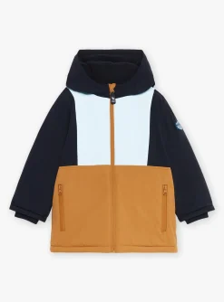 Sergent Major Manteau, Parka & Veste-Parka &agrave; capuche bleue et beige r&eacute;fl&eacute;chissante