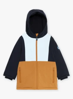 Sergent Major Manteau, Parka & Veste-Parka &agrave; capuche bleue et beige r&eacute;fl&eacute;chissante