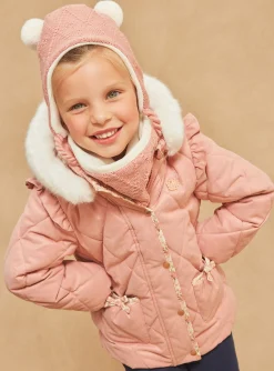 Sergent Major Manteau, Parka & Veste-Parka rose matelass&eacute;e &agrave; capuche
