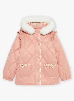 Sergent Major Manteau, Parka & Veste-Parka rose matelass&eacute;e &agrave; capuche