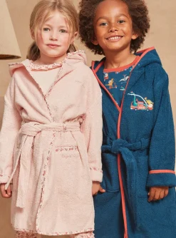 Sergent Major Pyjama-Peignoir &agrave; capuche en &eacute;ponge bleu p&eacute;trole