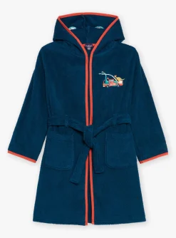 Sergent Major Pyjama-Peignoir &agrave; capuche en &eacute;ponge bleu p&eacute;trole