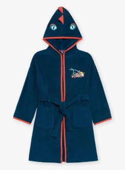 Sergent Major Pyjama-Peignoir &agrave; capuche en &eacute;ponge bleu p&eacute;trole