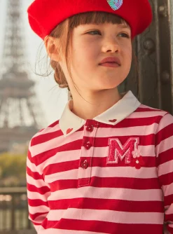 Sergent Major Blouse & T-shirt-Polo rose barbapapa et rouge &agrave; imprim&eacute; &agrave; rayures