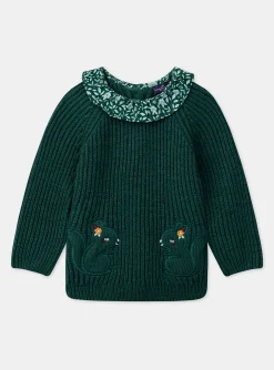 Sergent Major Pull, Gilet & Cardigan-Pull à col fleuri