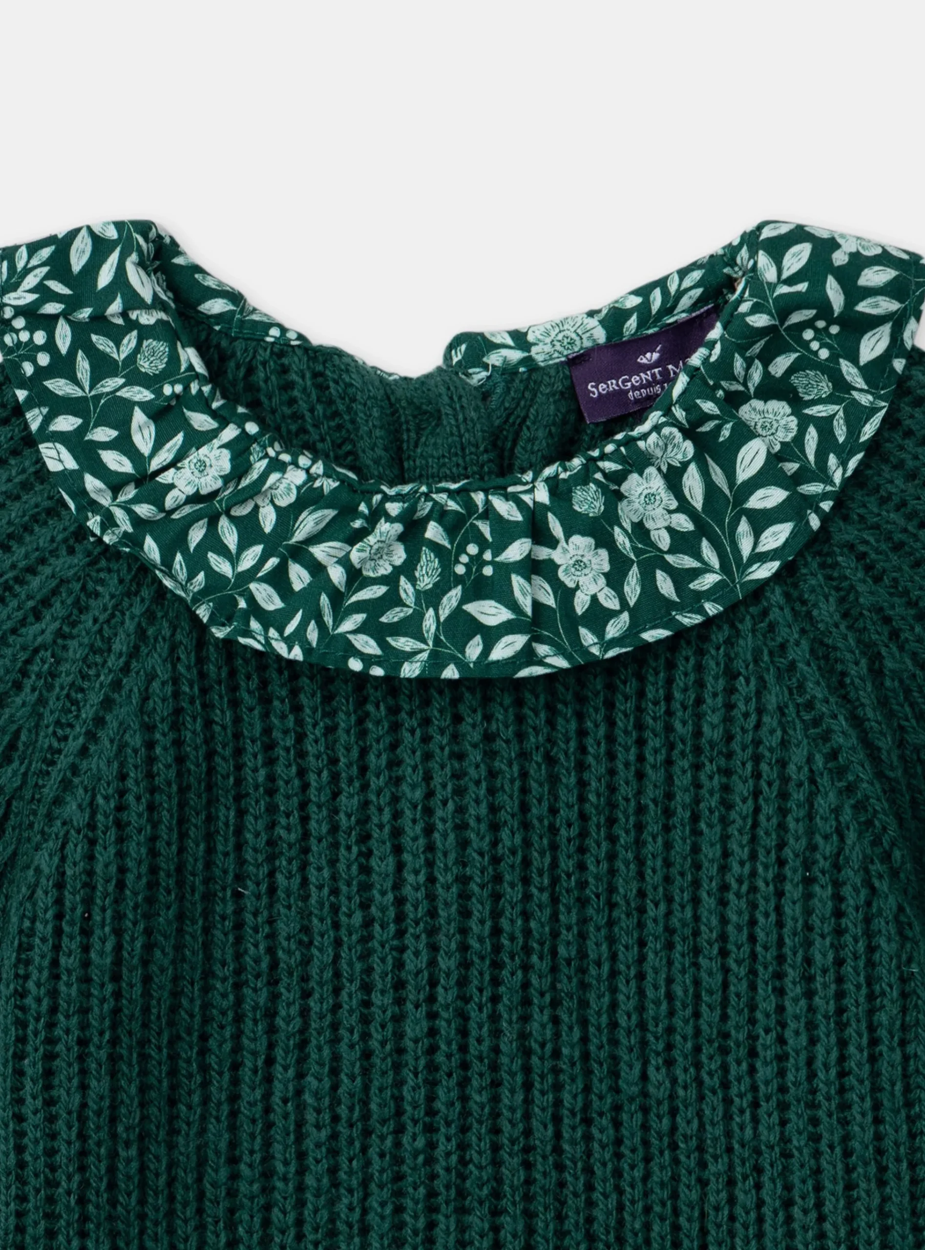 Sergent Major Pull, Gilet & Cardigan-Pull à col fleuri