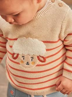 Sergent Major Pull, Gilet & Cardigan-Pull beige clair &agrave; imprim&eacute; &agrave; rayures