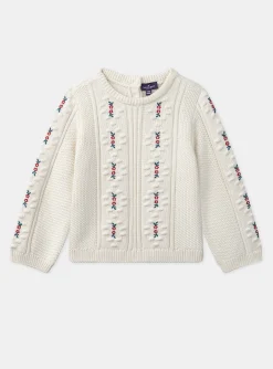 Sergent Major Pull, Gilet & Cardigan-Pull &eacute;cru brod&eacute;