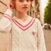 Sergent Major Pull, Gilet & Cardigan-Pull &eacute;cru en maille torsad&eacute;e