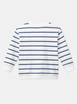 Sergent Major Pull, Gilet & Sweat-Pull &eacute;cru et bleu &agrave; imprim&eacute; &agrave; rayures