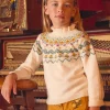 Sergent Major Pull, Gilet & Cardigan-Pull  en jacquard &eacute;cru
