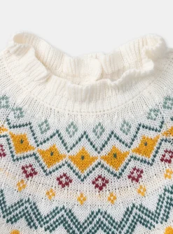 Sergent Major Pull, Gilet & Cardigan-Pull en jacquard écru
