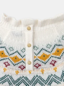 Sergent Major Pull, Gilet & Cardigan-Pull en jacquard écru