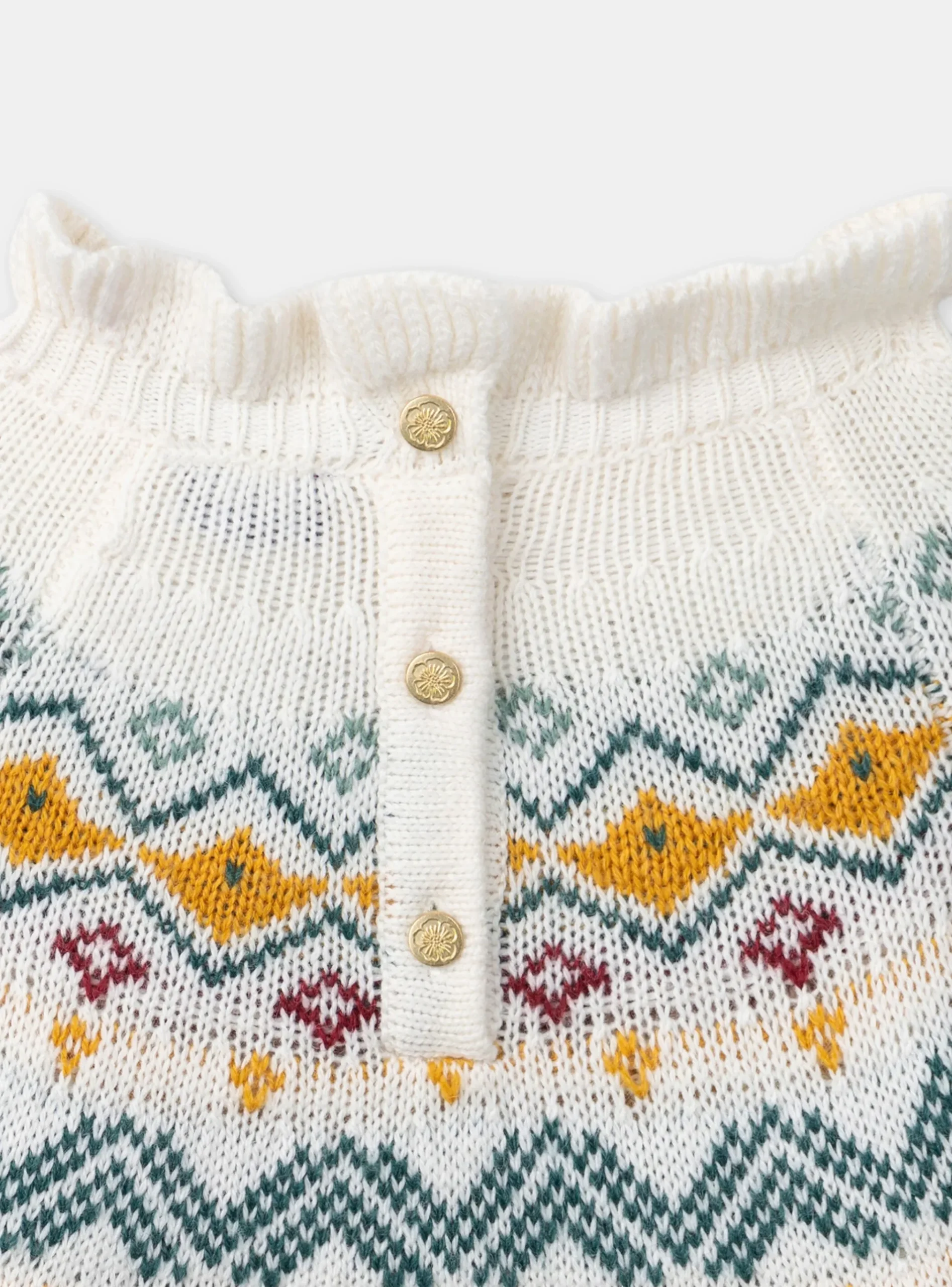 Sergent Major Pull, Gilet & Cardigan-Pull en jacquard écru