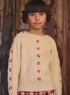 Sergent Major Pull, Gilet & Cardigan-Pull en maille torsadée brodé