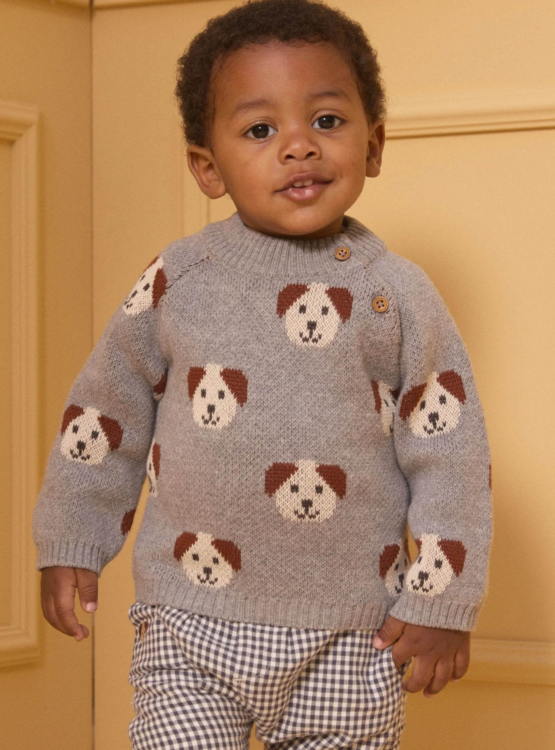 Sergent Major Pull, Gilet & Cardigan-Pull jacquard chiens