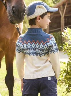 Sergent Major Pull, Gilet & Sweat-Pull Jacquard &eacute;cru