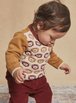 Sergent Major Pull, Gilet & Cardigan-Pull moutarde &agrave; manches longues