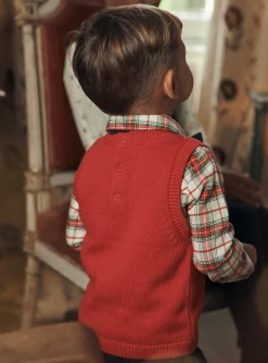 Sergent Major Pull, Gilet & Cardigan-Pull sans manches rouge &agrave; imprim&eacute; No&euml;l