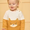 Sergent Major Pull, Gilet & Cardigan-Pull t&ecirc;te de renard bicolore