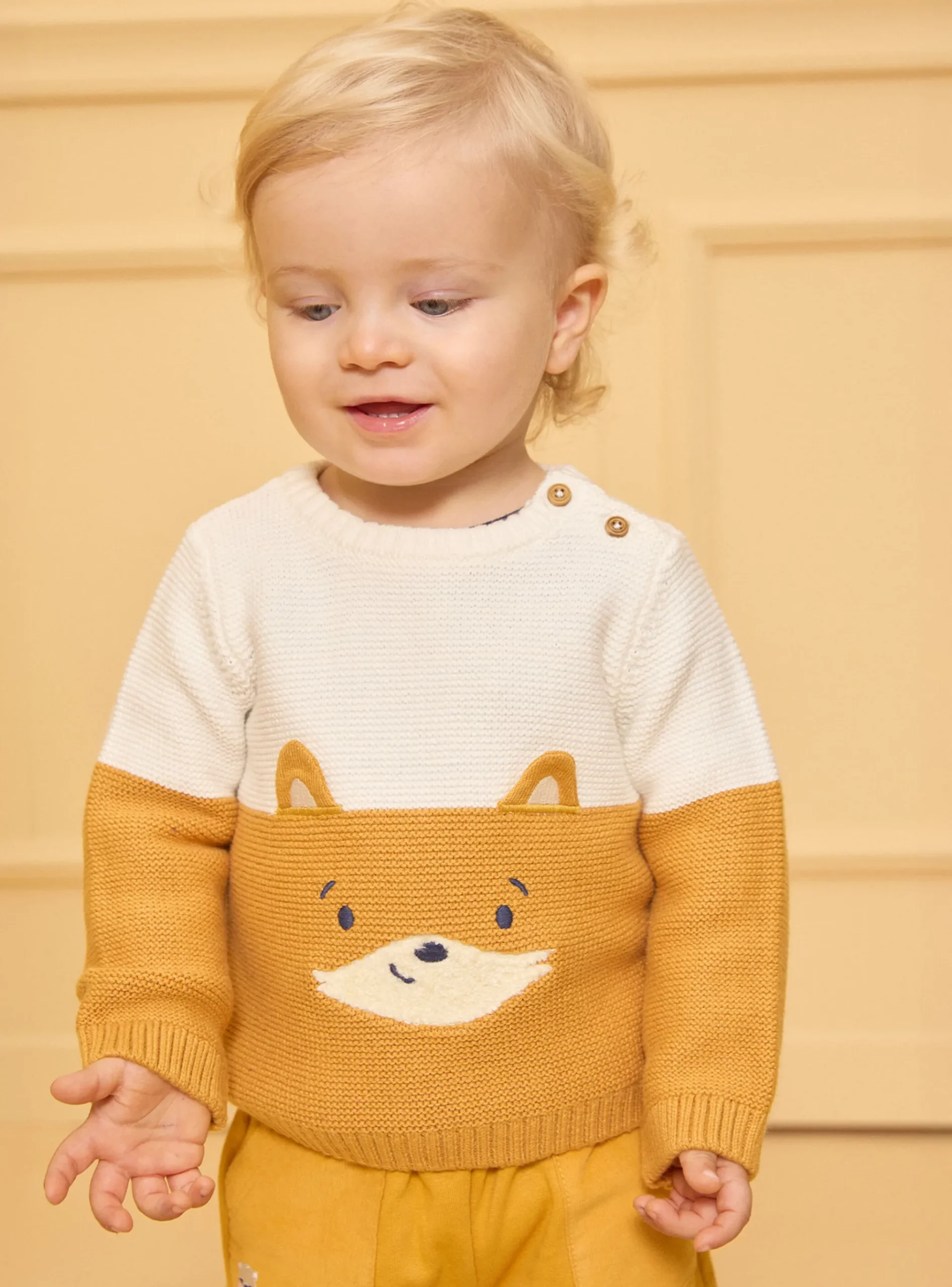 Sergent Major Pull, Gilet & Cardigan-Pull tête de renard bicolore