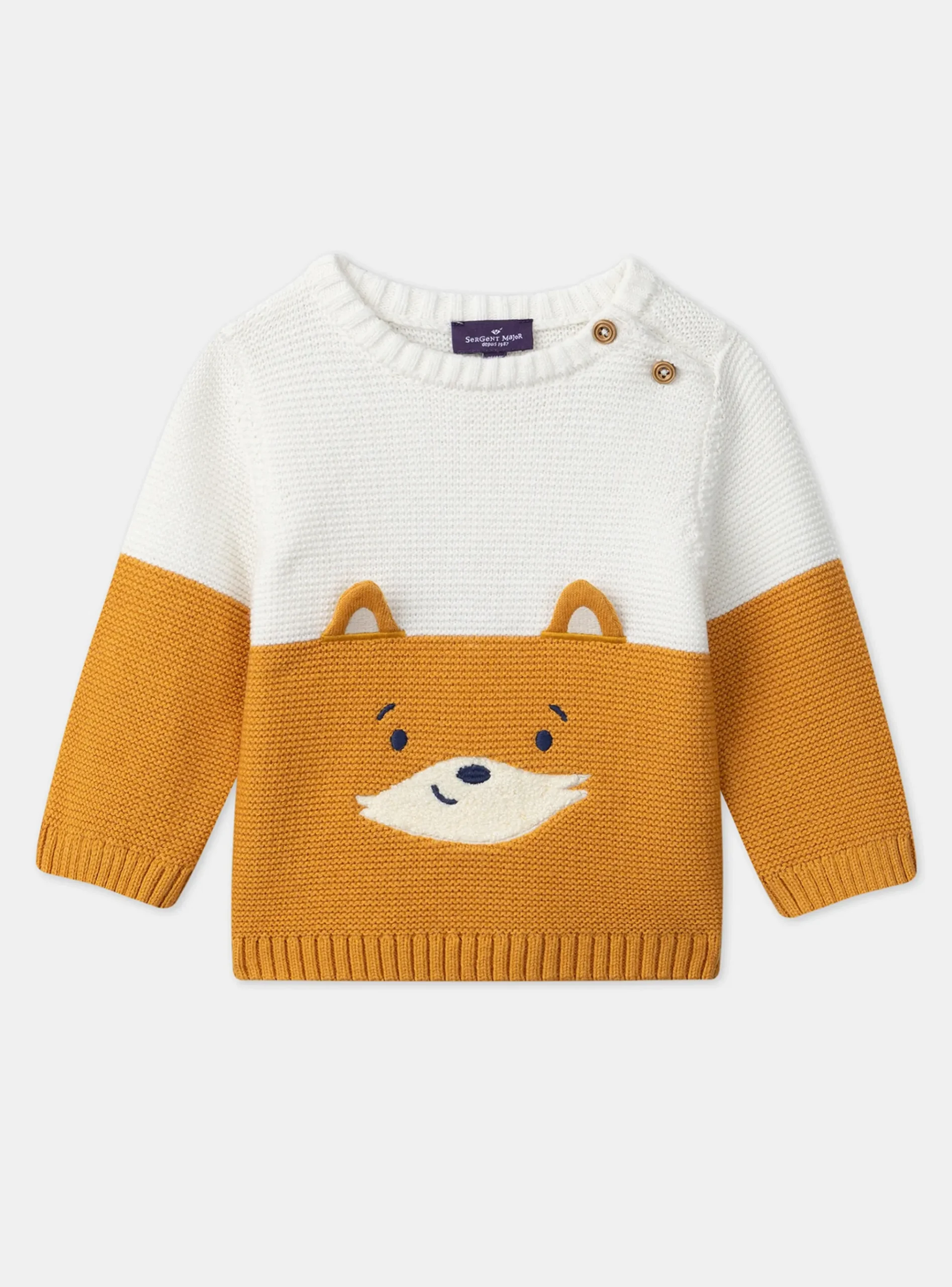 Sergent Major Pull, Gilet & Cardigan-Pull tête de renard bicolore