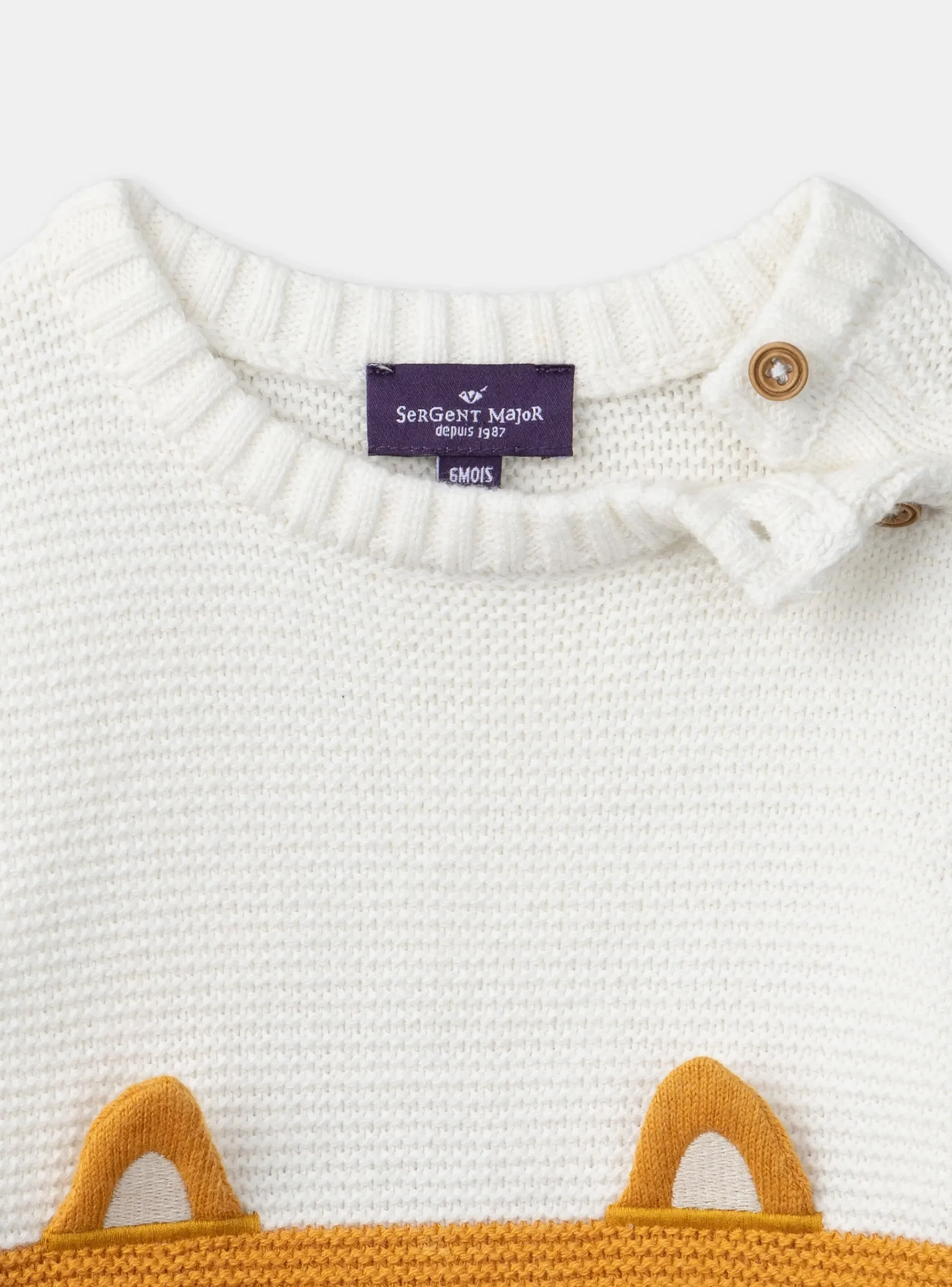 Sergent Major Pull, Gilet & Cardigan-Pull tête de renard bicolore